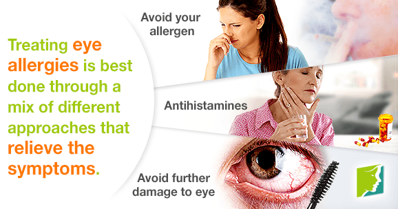 Treating eye allergies is best done through a mix of different approaches that relieve the symptoms.