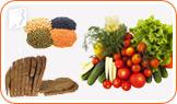 Foods containing the most fiber include legumes, vegetables, and whole grain bread