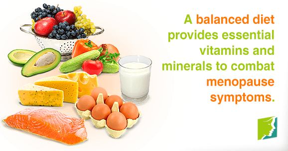 A balanced diet provides essential vitamins and minerals to combat menopause symptoms