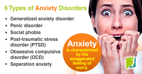 6 types of anxiety disorders