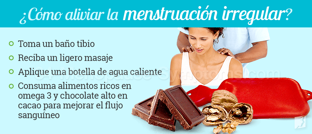 como aliviar la menstraución irregular