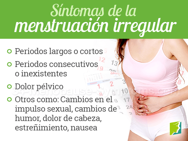sintomas de la menstruacion irregular