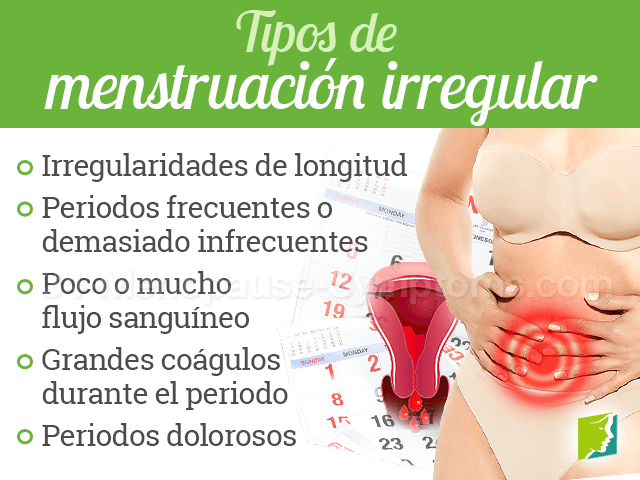 tipos de menstruación irregular