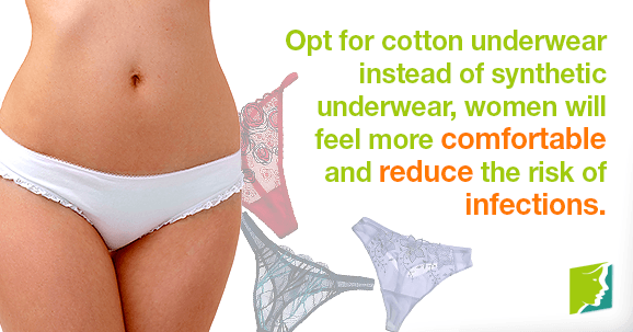 Opt for cotton underwear instead of synthetic underwear