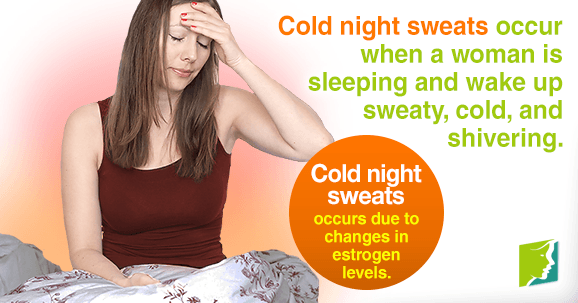 Cold night sweats occurs due to changes in estrogen levels