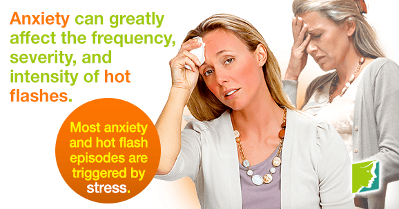 Most anxiety and hot flash episodes are triggered by stress