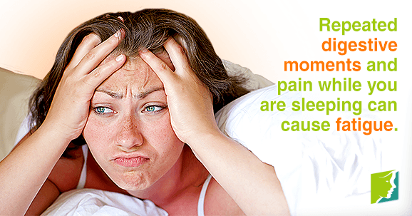 Repeated digestive moments and pain while you are sleeping can cause fatigue