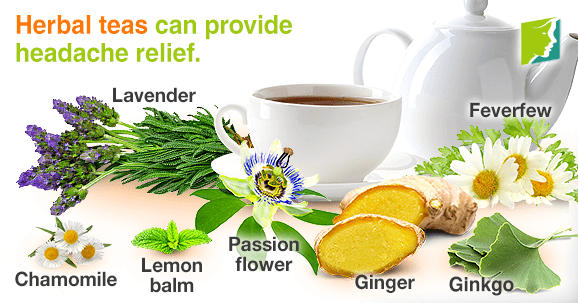 Herbal teas can provide headaches relief