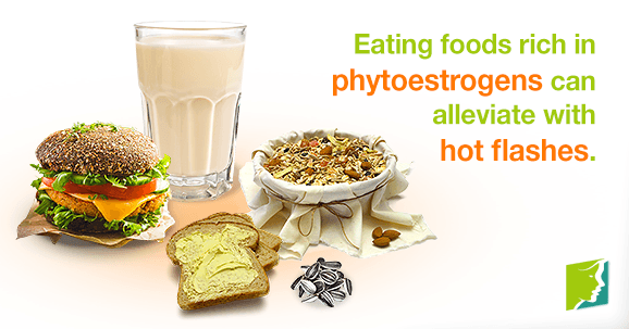 Eating foods rich in phytoestrogens can alleviate with hot flashes.