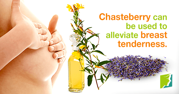 Evening primrose and chasteberry are helpful for treating breast tenderness.
