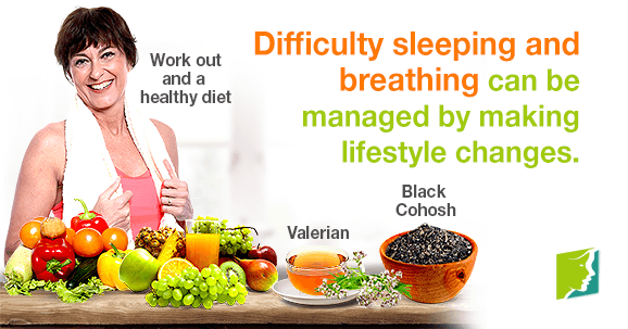 Difficulty sleeping and breathing can be managed by making lifestyle changes