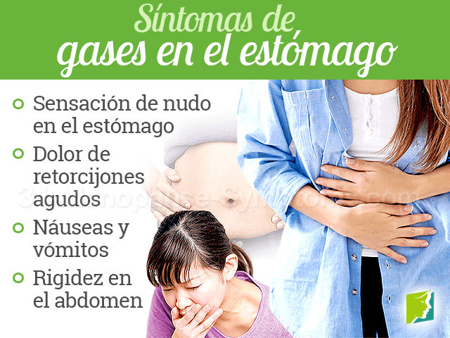 Síntomas de gases en el estómago