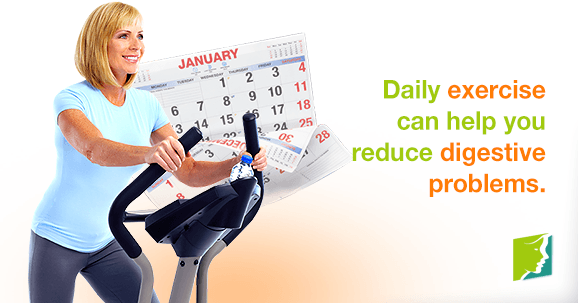 Daily exercise can help you reduce digestive problems.