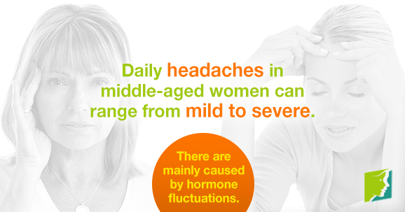 Daily headaches in middle-aged women can range from mild to severe