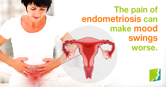 The pain of endometriosis can make mood swings worse
