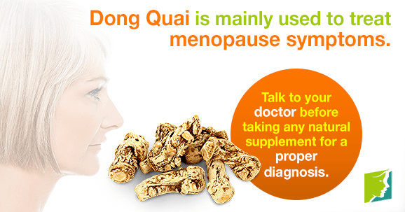 Dong quai is mainly used to treat menopause symptoms