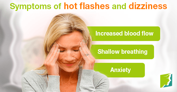 Symptoms of hot flashes and dizziness