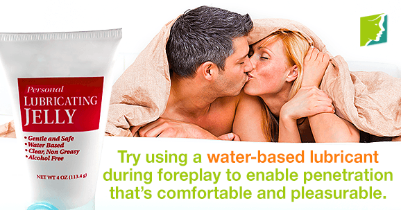 Try a water-based lubricant into foreplay to enable penetration that's comfortable and pleasurable.