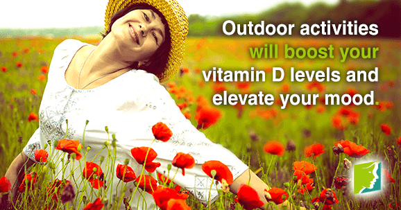 Outdoor activities will boost your vitamin D levels and elevate your mood.