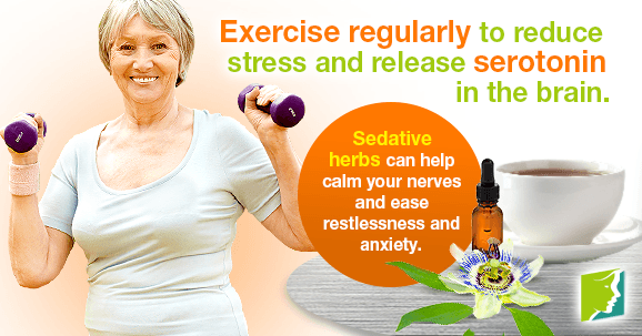 Exercise regularly to reduce stress and release serotonin in the brain