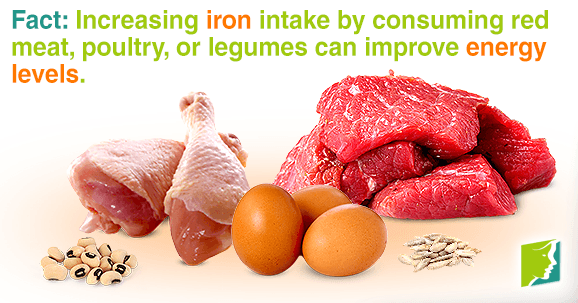 Fact: Increasing iron intake by consuming red meat, poultry, or legumes can improve energy levels.