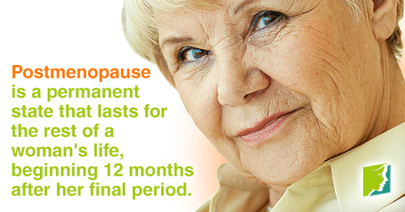 Postmenopause is a permanent state that last for the rest of woman's life.