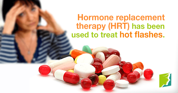 Hormone replacement therapy (HRT) has been used to treat hot flashes.