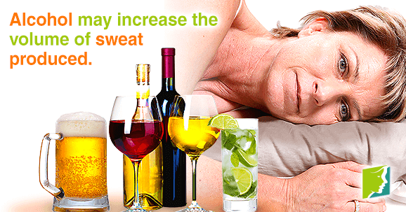 Alcohol may increase the volume of sweat produced