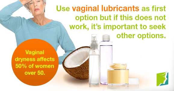 Use vaginal lubricants as first option but if this does not work, it’s important to seek other options.