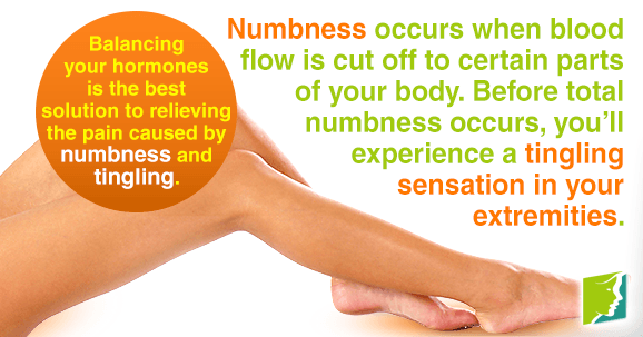 Numbness occurs when blood flow is cut off to certain parts of your body.