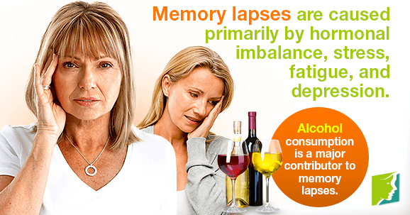 Memory lapses are caused primarily by hormonal imbalance, stress, fatigue, and depression.